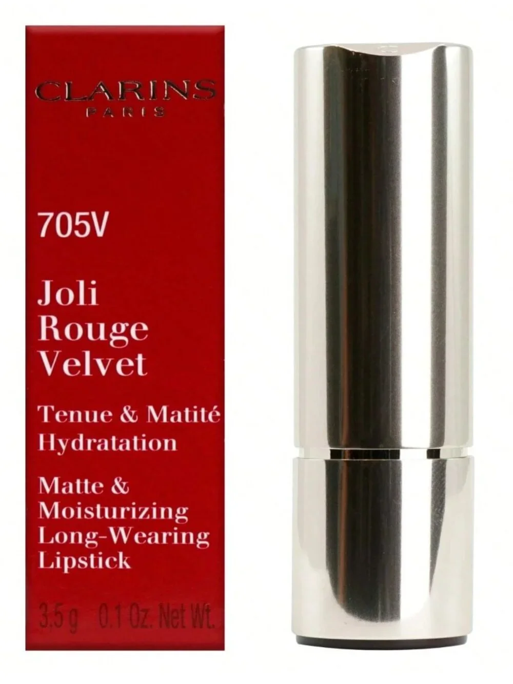 Clarins Joli Rouge Velvet Matte Moisturizing Lipstick 705V SOFT BERRY NIB 3.5g